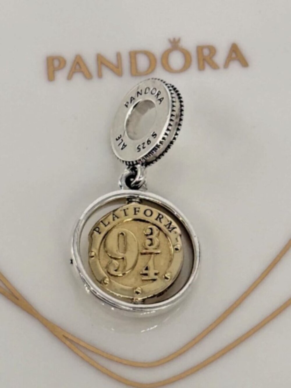 New Pandora S925 ALE Harry Potter Hedwig Platform 9 3/4 Spinning Dangle Charm